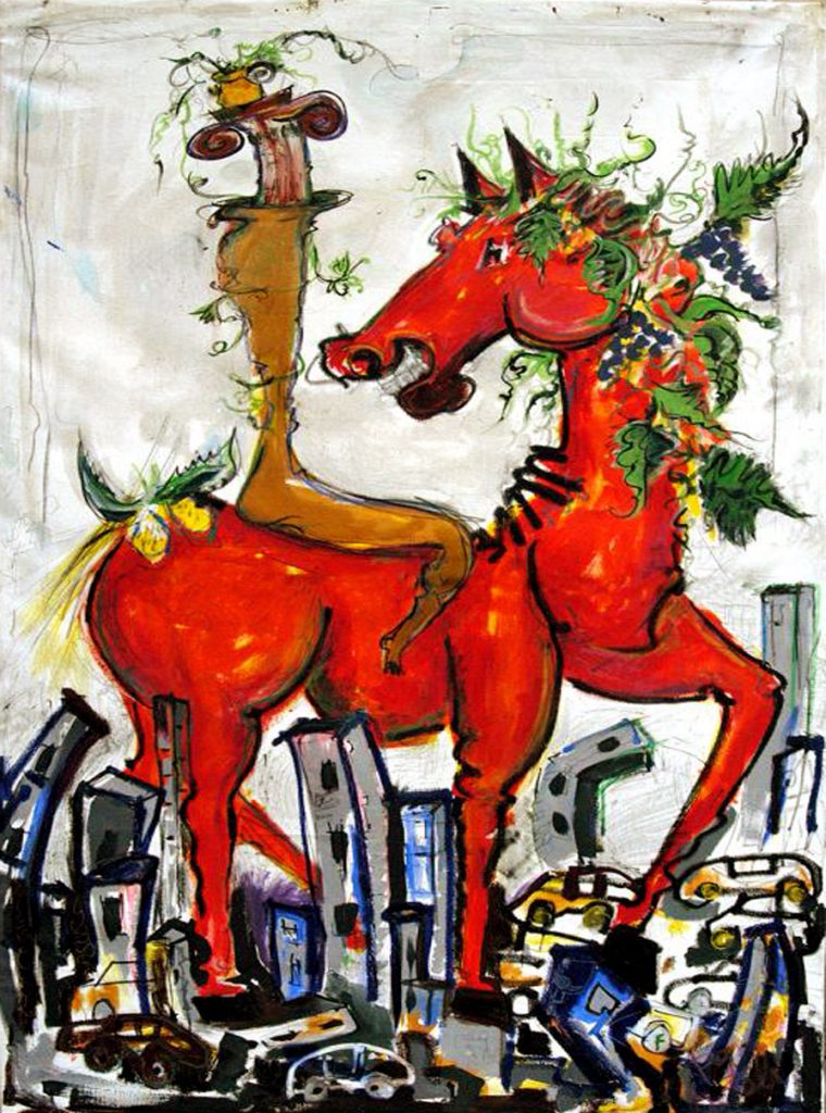 Madre. 2005, tecnica mista su tela, 150x100cm.