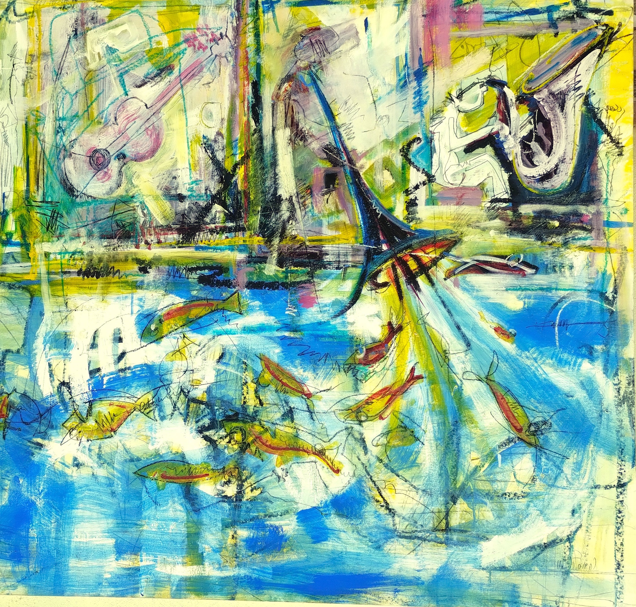 la miaBand . 2008, tecnica mista su tela, 130x150cm.